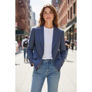 Dormeuil Wool Mohair Cashmere Pinstripe Blazer